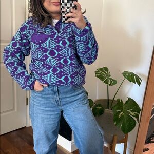 Patagonia Synchilla Ikat Big Fish Pullover Fleece. Size XS